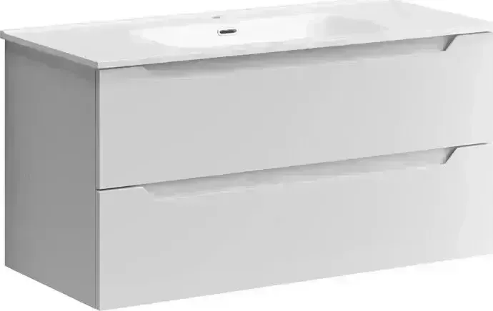 Тумба под раковину Sancos Norma 2.0 100 два ящика, белый глянец (NR2.100W)