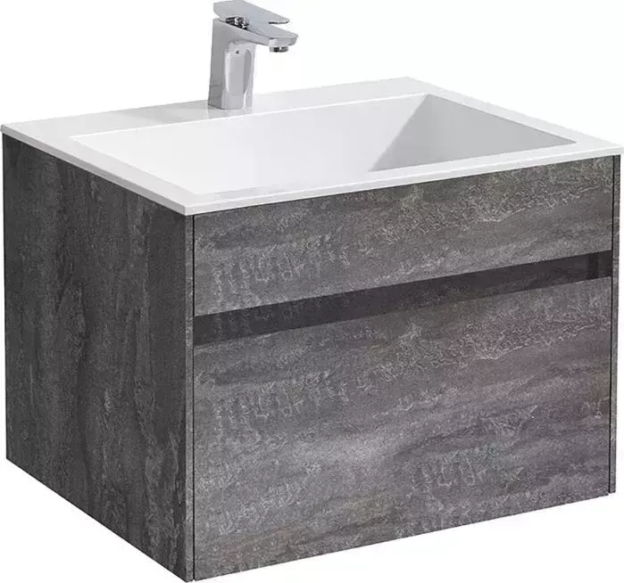 Тумба с раковиной Vincea с Chiara 60х48 G.Stone, белая раковина (VMC-2C600GS, VCB-13600W)
