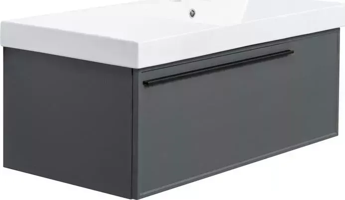 Тумба с раковиной La Fenice с Elba Grigio 90х47 правая, серая (FNC-01-ELB-G-90, CU.NN.90R)