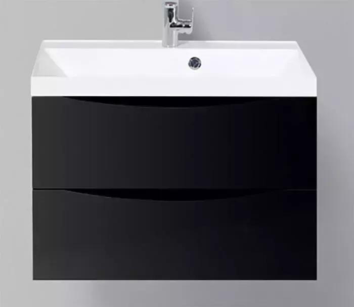 Тумба с раковиной BELBANGO с Marino-Cer 70 Nero Lucido (MARINO-CER-700-2C-SO-NL-P, BB-0321-70-LVB)