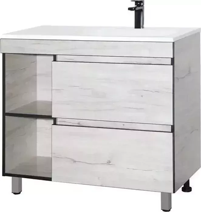 Тумба с раковиной Style line с Берлин 90 полочки слева, соната (4650134473032, 4627179377557)