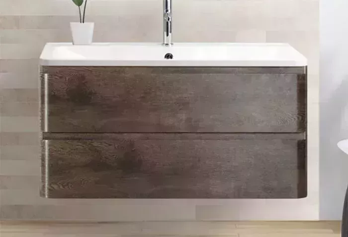 Тумба с раковиной BELBANGO с Albano 120 подвесная, Rovere Nature Grigio (Albano-1200-2C-SO-RNG, BB1200/455-LV-MR-ALR)