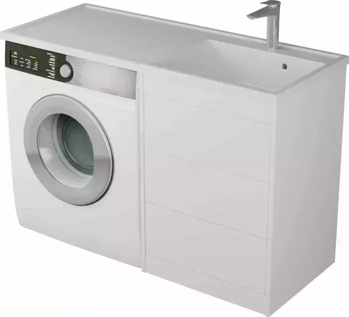 Тумба с раковиной Veneciana с Nera 55 (120) правая, три ящика, белая (55525, 4660105230687)