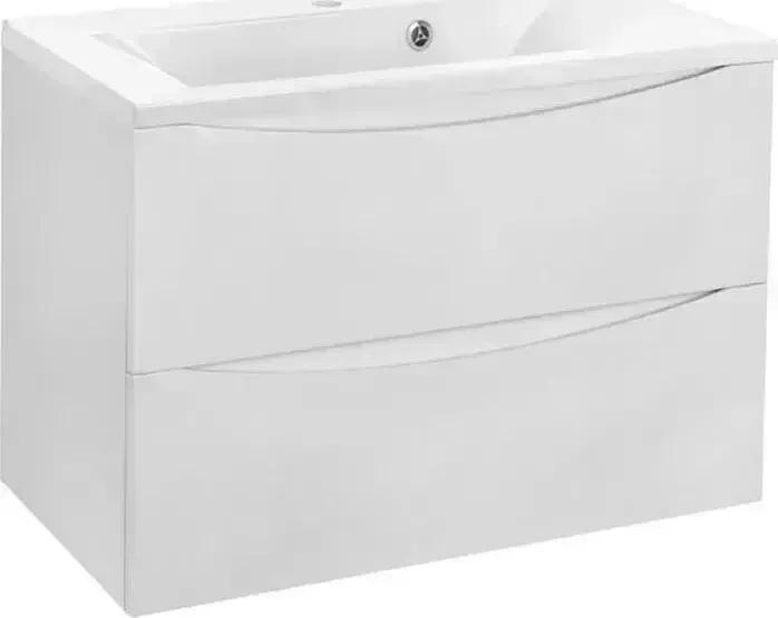 Тумба с раковиной Vincea с Mia 75х45 G.White, белая раковина (VMC-2MA750GW, VCB-3M750W)