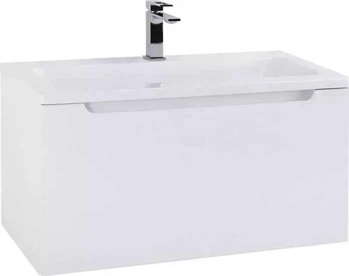 Тумба с раковиной BELBANGO с Etna-M 80х38 Bianco Lucido (ETNA-M-800/380-1C-SO-BL, BB800/380-LV-MR-ETN)