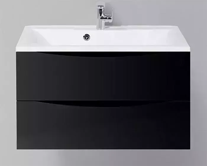 Тумба с раковиной BELBANGO с Marino-Cer 80 Nero Lucido (MARINO-CER-800-2C-SO-NL-P, BB-0322-80-LVB)