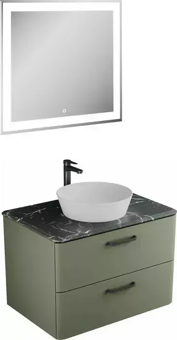 Мебель для ванной Veneciana Tibr 80х48 со столешницей, олива
