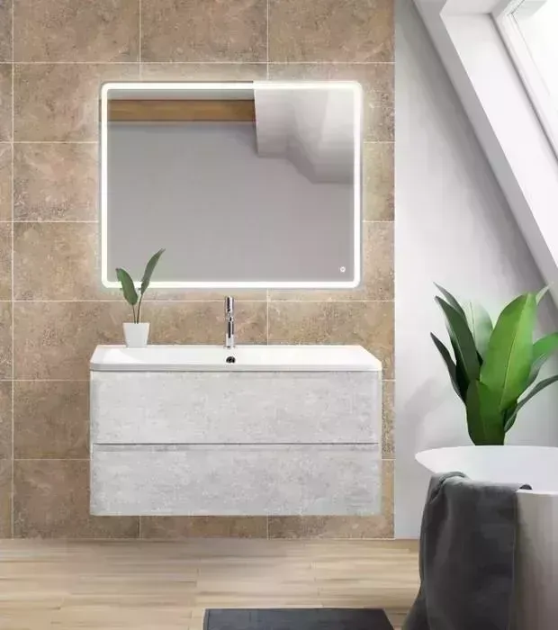 Мебель для ванной BELBANGO Albano 120 подвесная, Cemento Verona Grigio