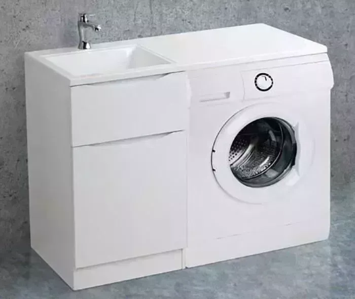 Тумба с раковиной BELBANGO с Lavanderia 58 левая, Bianco Lucido (LAVANDERIA-580/1200-2C-PIA-BL, BB1200/480-LV-MR-L)