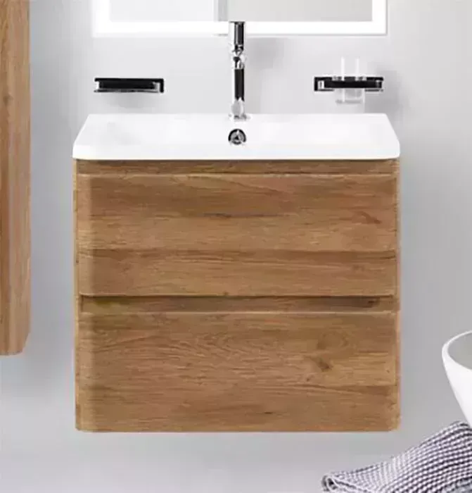 Тумба с раковиной BELBANGO с Albano 70 подвесная, Rovere Rustico (Albano-700-2C-SO-RR, BB700/455-LV-MR-ALR)