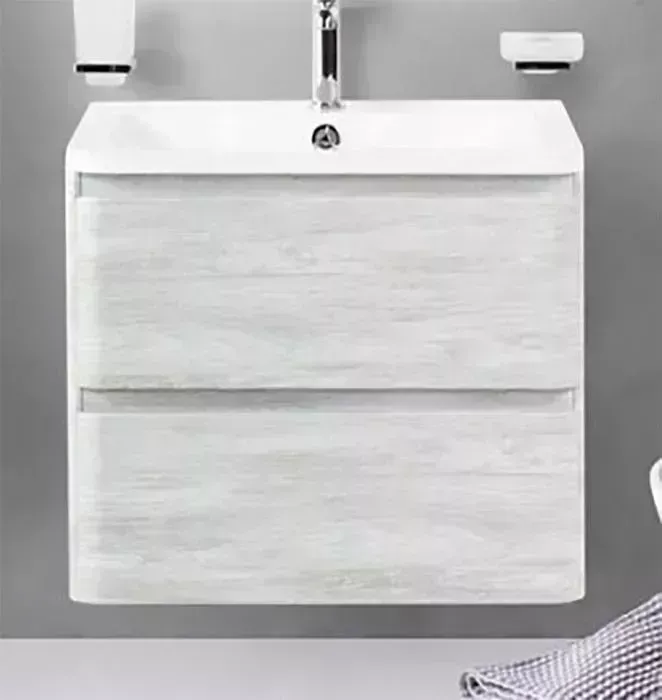 Тумба с раковиной BELBANGO с Albano 60 подвесная, Rovere Vintage Bianco (Albano-600-2C-SO-RVB, BB600/455-LV-MR-ALR)