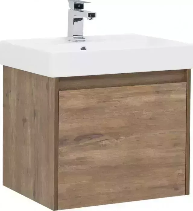 Тумба с раковиной AQUANET с Nova Lite 60 один ящик, дуб рустикальный (249511, 242905)