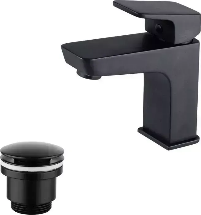 Смеситель для раковины AQUANET AF440-10B Gothic с донным клапаном, черный (243291, LM8500BL)