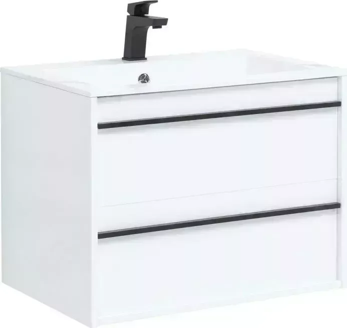 Тумба с раковиной AQUANET с Lino 70 белая матовая (253902, 270159)