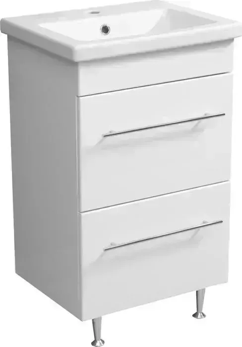 Тумба с раковиной Stella Polar с Ванесса 50 2 ящика, белая (SP-00000217, S-UM-COM50/1-w)