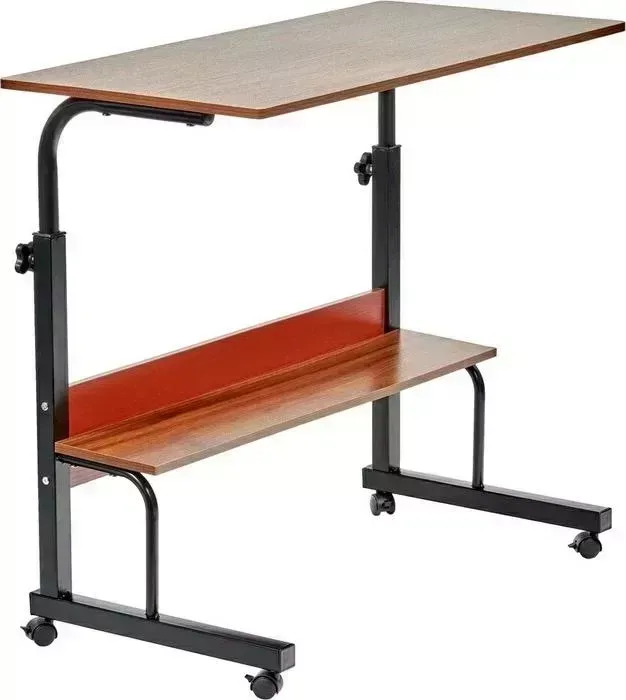 Стол Bradex многофункциональный Isola 80x40x66-90 с полкой, темное дерево-черный (FR 0688)