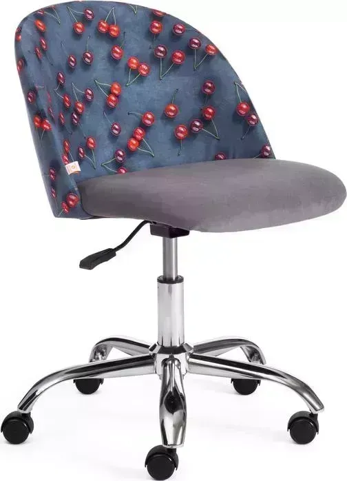 Кресло офисное TetChair Melody ткань/флок серый, Botanica 08 cherry / 29