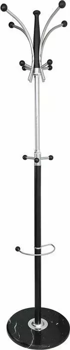 Вешалка Brabix -стойка Cr-848 на мраморном диске, металл, 4+3 крючка, цвет коричневый (606435)