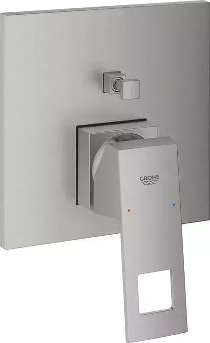 Смеситель для ванны Grohe Eurocube суперсталь, с механизмом (24062DC0, 35600000)