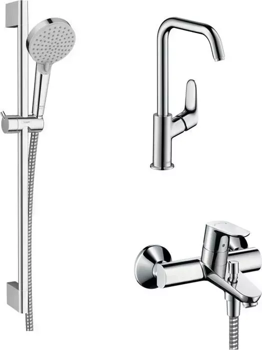 Комплект смесителей Hansgrohe Focus с душевым гарнитуром, хром (31940000, 31519000, 26275000)