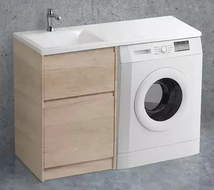 Тумба с раковиной BELBANGO с Kraft-Lvd 58 левая, Rovere Nebrasca Nature (KRAFT-LVD-580/1200-2C-PIA-RNN, BB1200/480-LV-MR-L)
