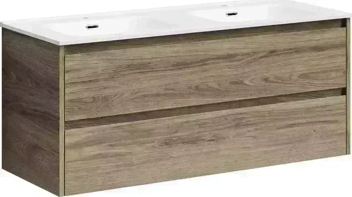 Тумба с раковиной Sancos с Libra 120 два ящика, дуб чарльстон (LB120-2ECH, CN7004)
