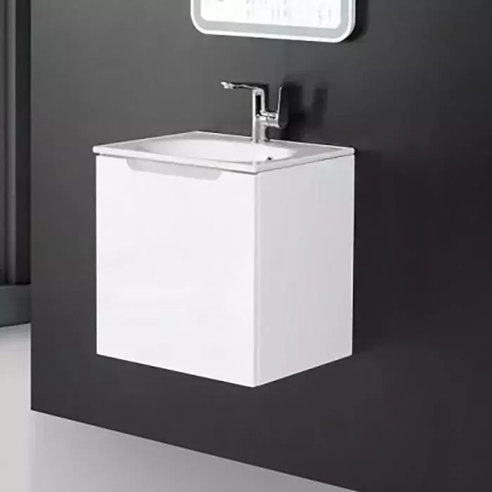 Тумба с раковиной BELBANGO с Etna 50 правая, одна дверца, Bianco Lucido (ETNA-500-1A-SO-BL-P-R, BB1923-500)