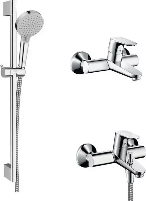Комплект смесителей Hansgrohe Focus с душевым гарнитуром, хром (31940000, 31923000, 26275000)