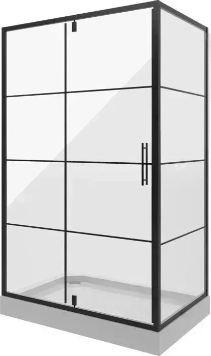 Душевой уголок NIAGARA Nova 120х80 прозрачная, черный (02200831BLACK)