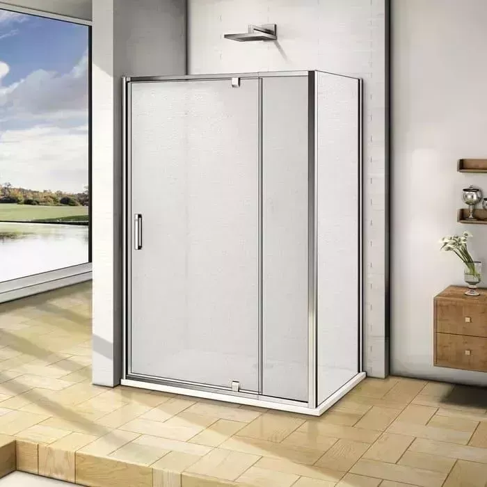 Душевой уголок Good Door Orion WTW-PD+SP 100x100 с поддоном, матовый Grape, хром