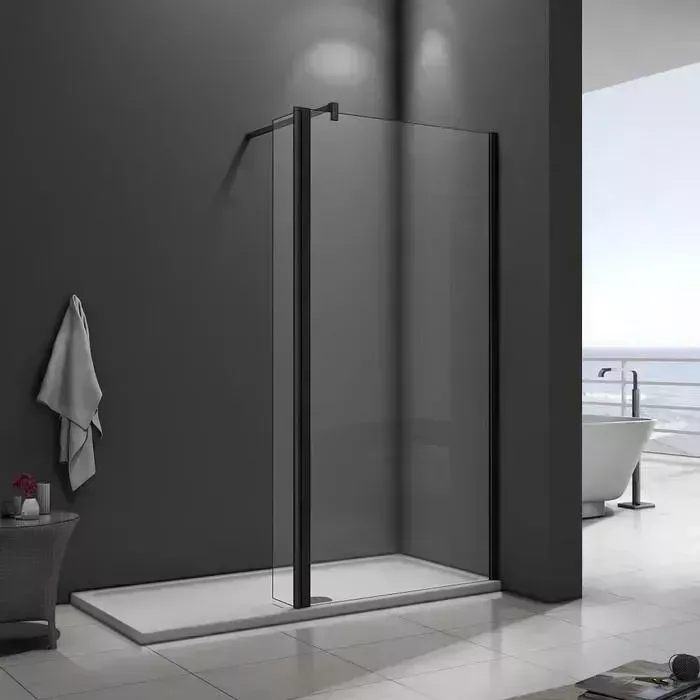 Душевой уголок Good Door Walk-In SP2 90х90 с поддоном, прозрачный, черный (SP2-90-C-B)
