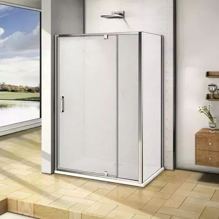 Душевой уголок Good Door Orion WTW-PD+SP 90x90 с поддоном, матовый Grape, хром
