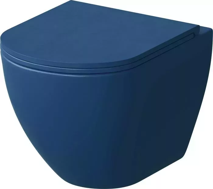 Унитаз подвесной GROSSMAN с тонким сиденьем-микролифт, синий матовый (GR-4455BLMS)