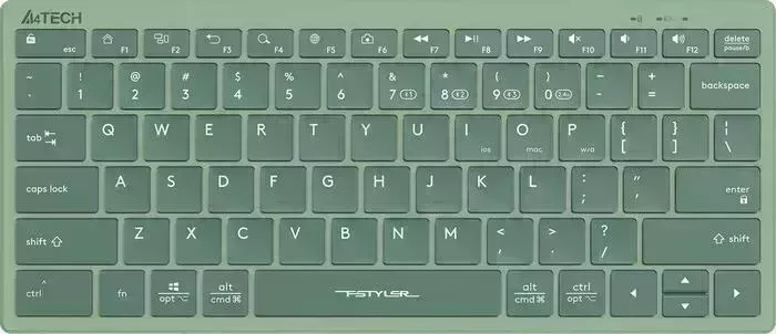 Клавиатура проводная A4TECH Fstyler FBX51C зеленый USB бес BT/Radio slim Multimedia (FBX51C MATCHA GREEN)