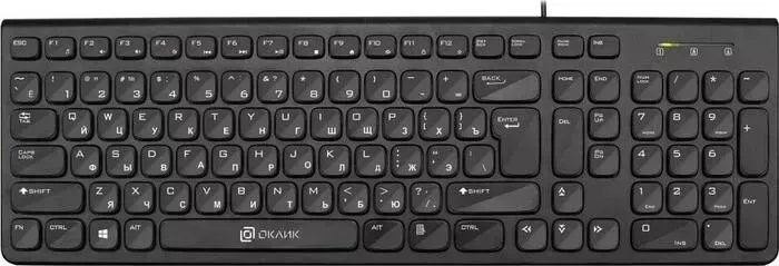 Клавиатура OKLICK 590M, черный, USB Slim Multimedia