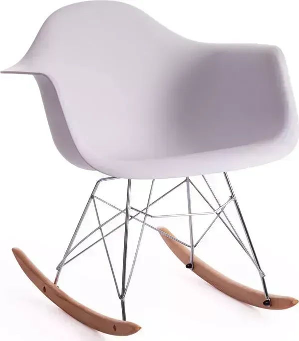 Кресло-качалка TetChair Cindy (mod. C1025A) пластик/металл/дерево белый 018 /натуральный