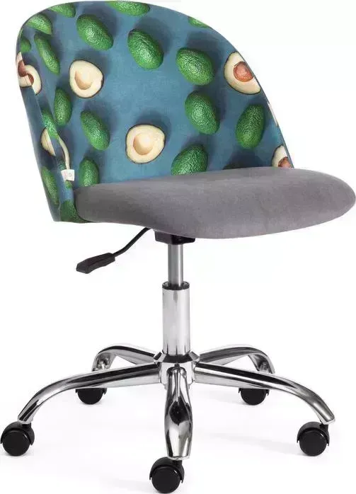 Кресло офисное TetChair Melody ткань/флок серый, Botanica 11 avocado / 29