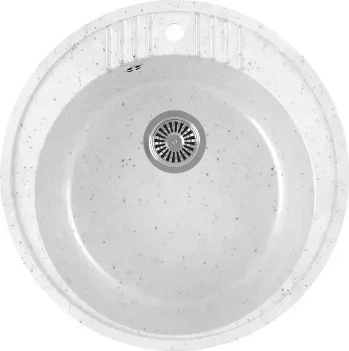 Мойка кухонная GREENSTONE GRS-05s-331 белый, с сифоном