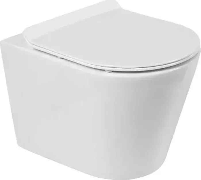 Унитаз подвесной BELBANGO Flay-R тонкое сиденье микролифт (BB053CHR, BB2111SC)