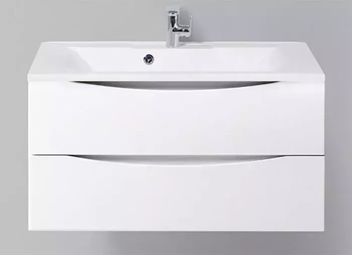 Тумба с раковиной BELBANGO с Marino-Cer 90 Bianco Lucido (MARINO-CER-900-2C-SO-BL-P, BB-0323-90-LVB)