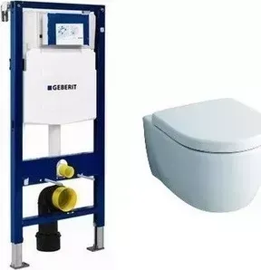 Унитаз подвесной Keramag iCon Rimfree с микролифтом, с инсталляцией Geberit без клавиши (111.300.00.5-20406)