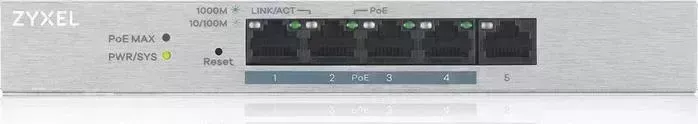 Коммутатор ZyXEL GS1200-5HPV2-EU0101F 5G 4PoE+ 60W управляемый