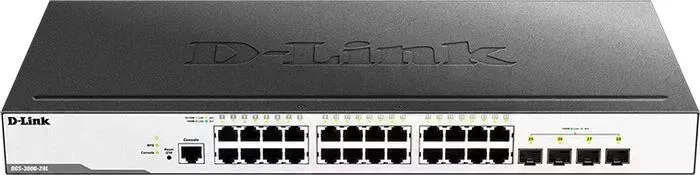 Коммутатор D-LINK DGS-3000-28L/B1A 24G 4SFP управляемый