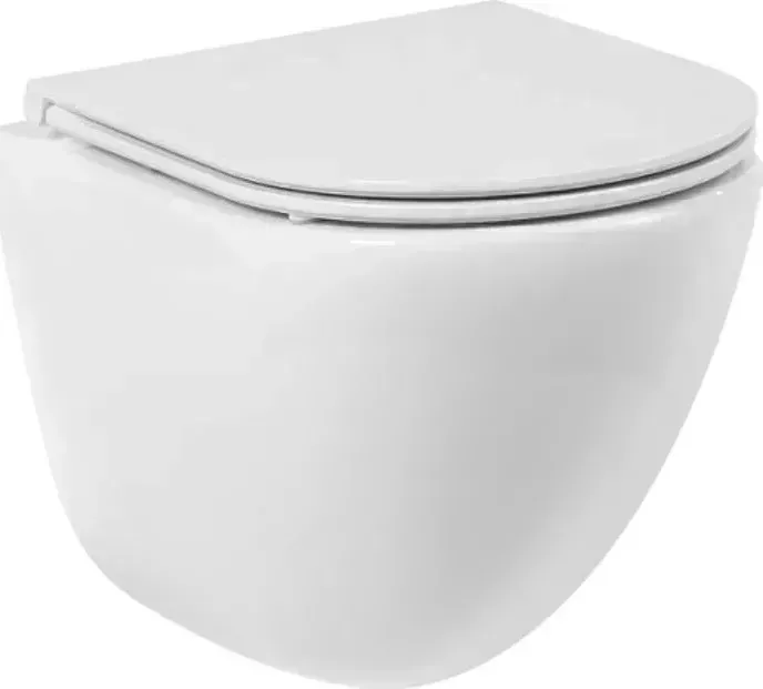 Унитаз подвесной BELBANGO Amanda тонкое сиденье микролифт (BB051CHR, BB870SC)