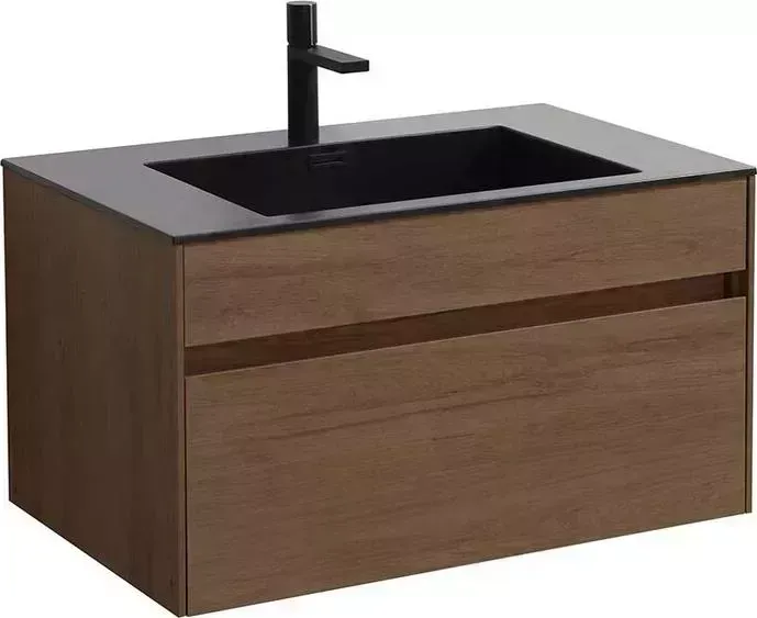 Тумба с раковиной Vincea с Chiara 80х48 T.Oak дуб темный (VMC-1C800TO, VCB-13800B)