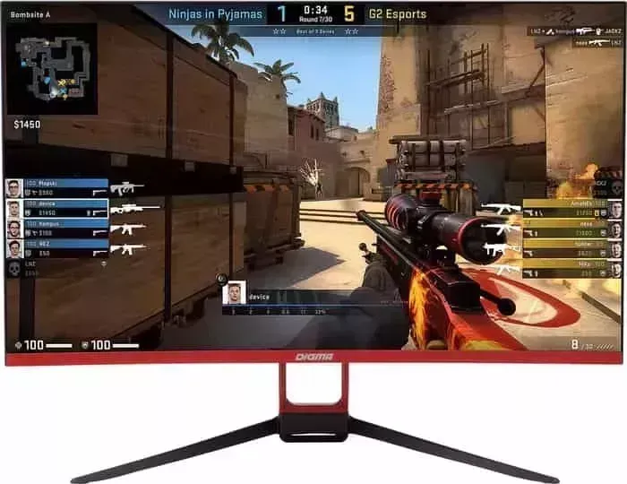 Монитор DIGMA Gaming DM-MONG2710 черный/красный 16:9 HDMI M/M матовая 300cd 178гр/178гр 1920x1080 DisplayPort FHD 5.2кг