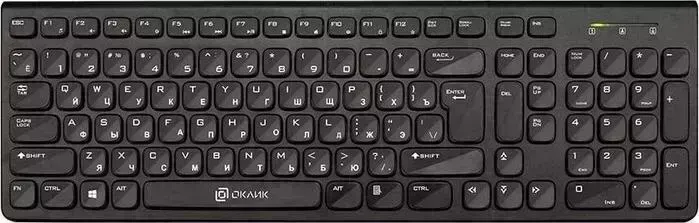 Клавиатура проводная OKLICK 880S черный USB бес slim Multimedia (1061999)