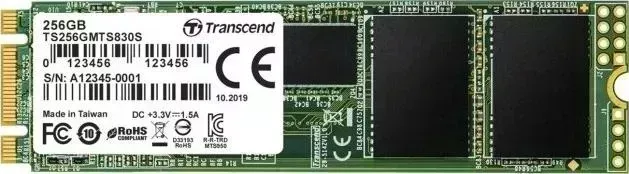 SSD накопитель TRANSCEND 256GB MTS830, M.2 2280, SATA, 3D TLC, with DRAM [R/W - 530/400 MB/s]