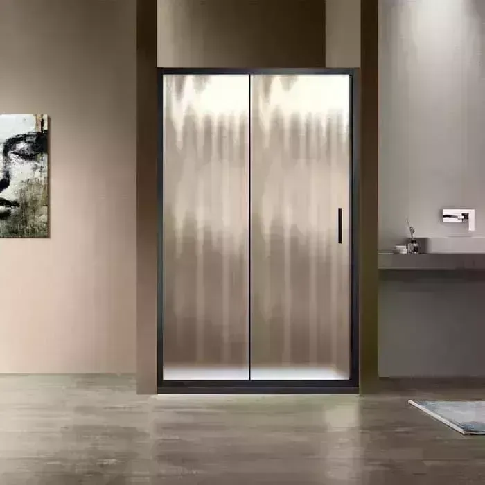 Душевая дверь Vincea Garda VDS-1G 120х190 рифленная шиншилла, черный (VDS-1G120CHB)