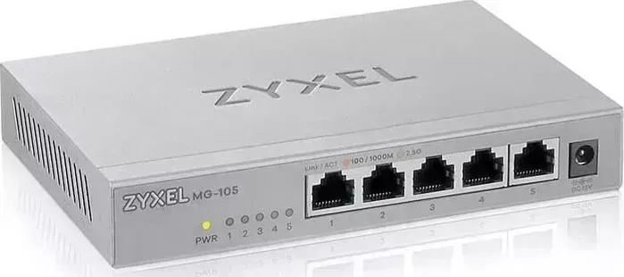 Коммутатор ZyXEL MG-105 multi-gigabit switch, 5x1 / 2.5GE, desktop, silent (MG-105-ZZ0101F)